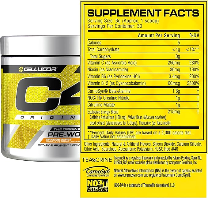 c4 preworkout orange burst 30 servings