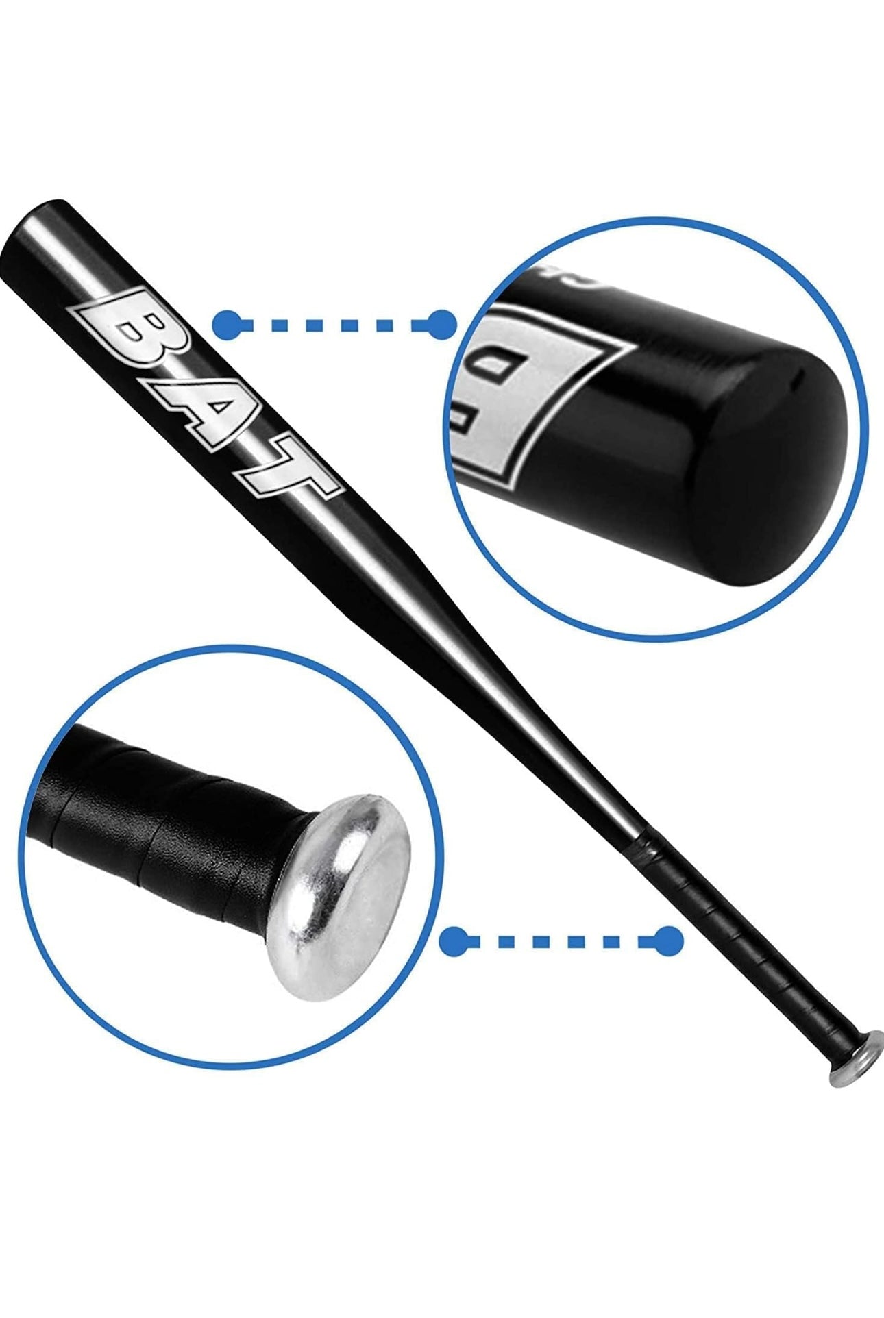 Aluminium Alloy Baseball Bat Black 28 Inches