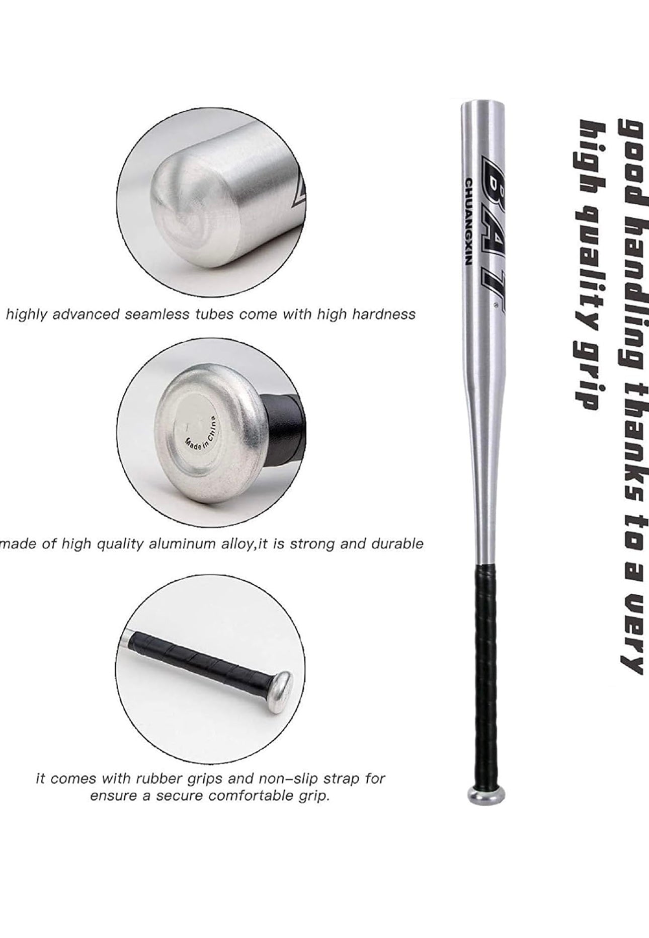 Aluminium Alloy Baseball Bat Silver 32 Inches
